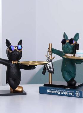 新款犬法斗ATH入户关放钥匙纳摆件门玄口收托盘客厅卧室装饰