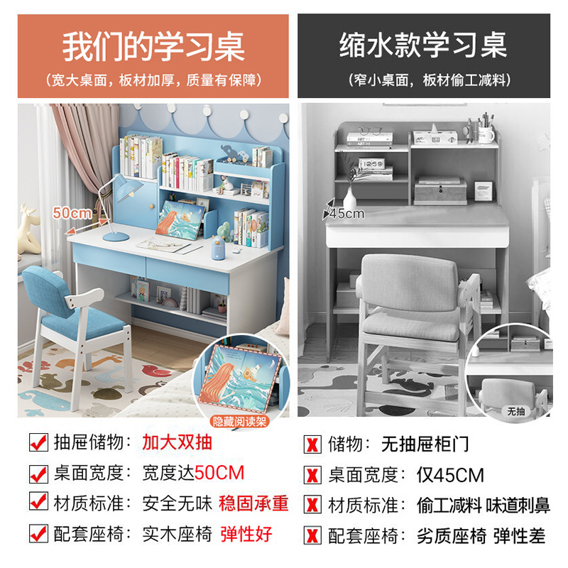 Children's study table for primary and secondary school students writing homework desk home simple boy and girl desks and chairs table set