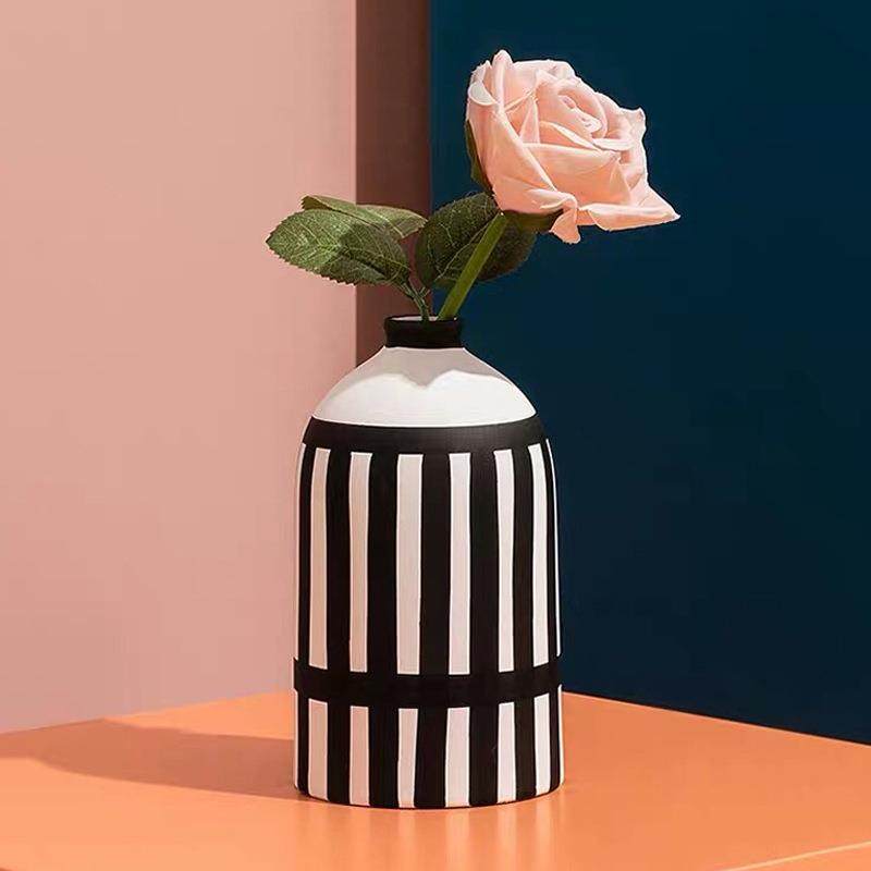 北欧风手绘花瓶摆件客厅插花干花陶瓷花瓶摆件创意家居玄关装饰品,淘宝优惠券,粉丝福利购,淘宝优惠卷