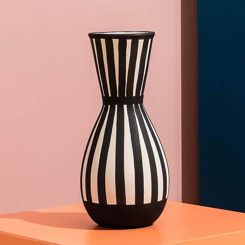 北欧风手绘花瓶摆件客厅插花干花陶瓷花瓶摆件创意家居玄关装饰品,淘宝优惠券,粉丝福利购,淘宝优惠卷