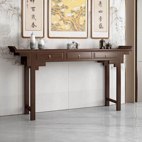 新中式实木中堂六件套香火桌家用供桌条案农村案台条桌八仙桌神台 - 图2