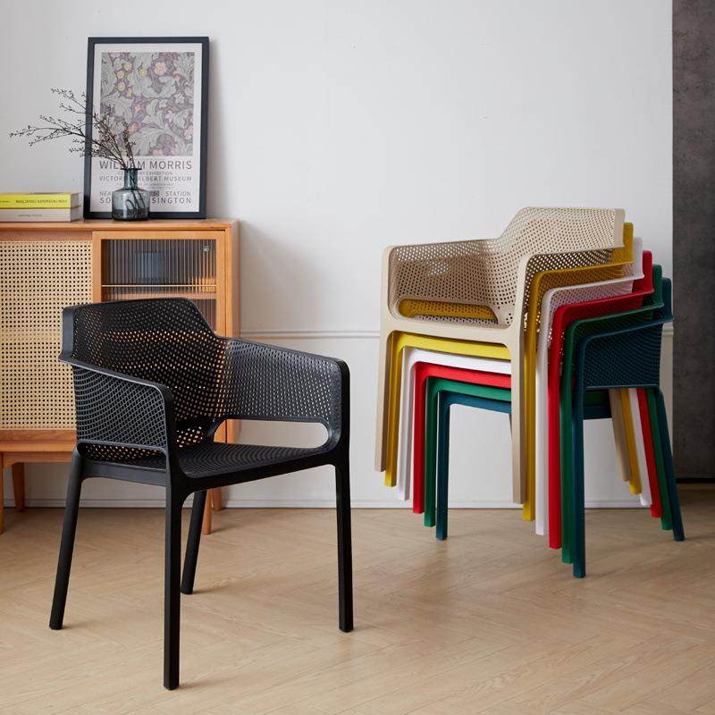 简约靠背椅扶手椅休闲椅餐椅可叠放加厚款户外椅阳台椅子家用现代,淘宝优惠券,粉丝福利购,淘宝优惠卷