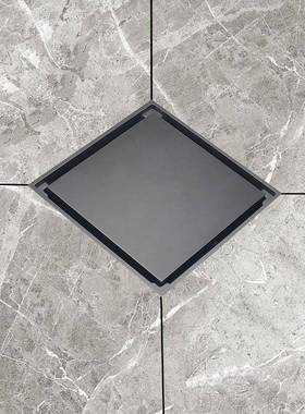 黑色防臭隐形地漏厕所卫生间下水道阳台浴室淋浴房排水地漏