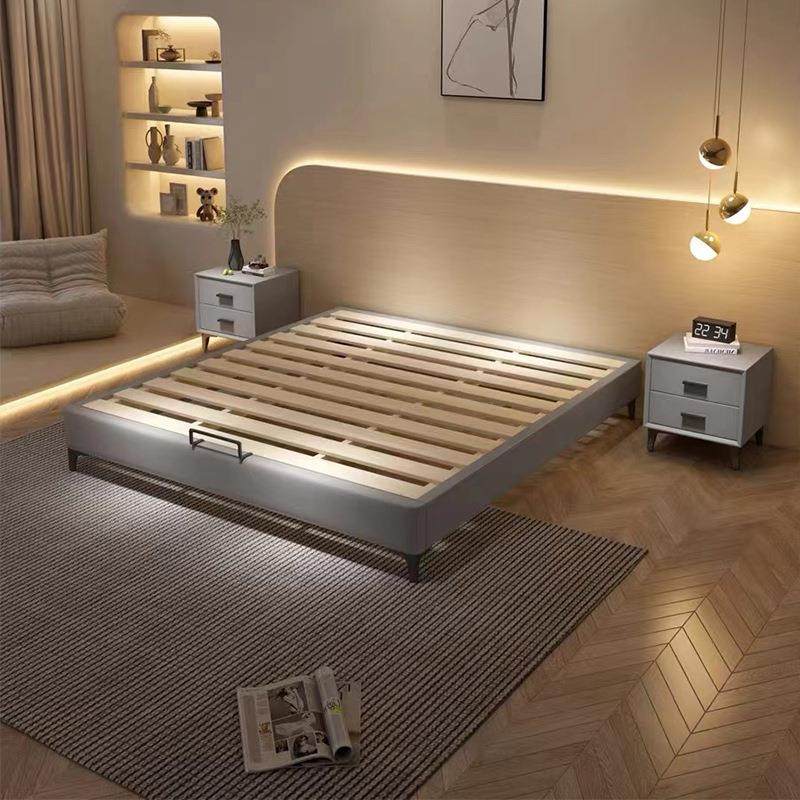 现代简约皮床实木无床头床1.8双人床榻榻米矮床小户型无靠背床架,淘宝优惠券,粉丝福利购,淘宝优惠卷