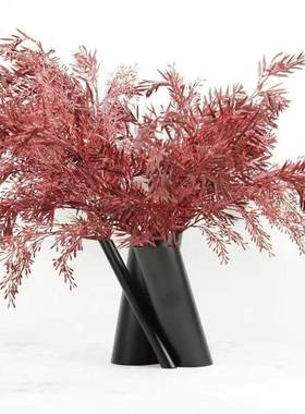 欧式家居现代极简约线板条型黑色造异形WPE花瓶样房客关厅书房玄