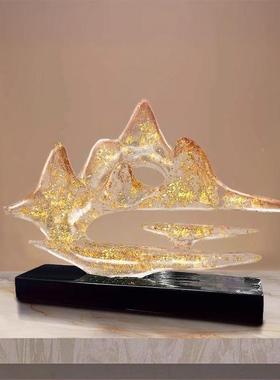 轻奢档高玄云山雾海假山摆件客厅关式电视ssrHYy4F书桌装饰品现代