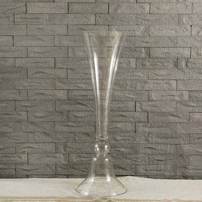 简约风格欧式餐桌花瓶喇叭口高瓶透明玻璃婚庆插花花瓶,淘宝优惠券,粉丝福利购,淘宝优惠卷