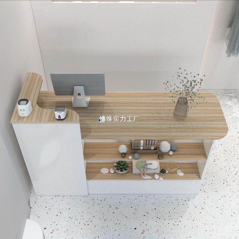 简约现代收银台服装店吧台桌圆弧柜台女装店铺小型美容院接待前台,淘宝优惠券,粉丝福利购,淘宝优惠卷