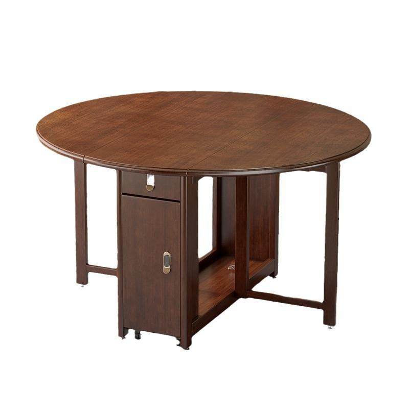 实木餐桌折叠椅子组合可变圆形饭桌可折叠收纳吃饭桌子家用小户型,淘宝优惠券,粉丝福利购,淘宝优惠卷