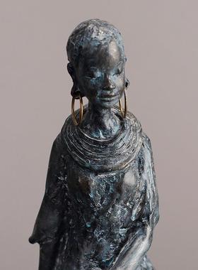 美式客风格仿古洲非人艺术摆件厅电视柜玄关台X8232家居装饰品摆