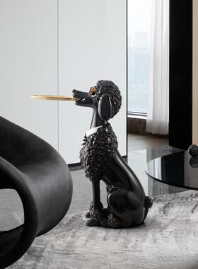贵宾犬落地摆件客T-644099厅茶几宾迎狗家居装品托沙发电饰视盘柜