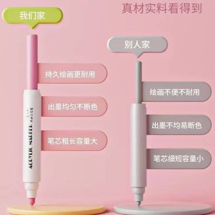 丙烯马克笔小学生专用美术大容量不透色可叠色儿童彩笔24色幼儿园水彩笔36色画画绘画48水性笔芯可水洗彩色笔,淘宝优惠券,粉丝福利购,淘宝优惠卷