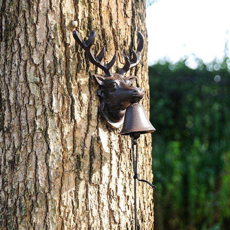 欧式铸铁鹿头门铃家居复古花园庭院装饰工艺手摇铃壁挂创意怀旧,淘宝优惠券,粉丝福利购,淘宝优惠卷