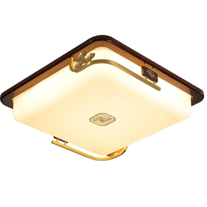 新中式吸顶灯客厅书房超薄乌檀木现代简约中国风全铜卧室LED灯具,淘宝优惠券,粉丝福利购,淘宝优惠卷