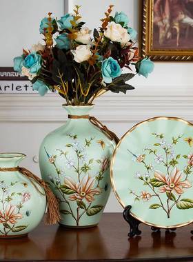 酒创店花瓶摆件代三件套欧式现简约客厅关电玄视FPX酒柜意装饰品