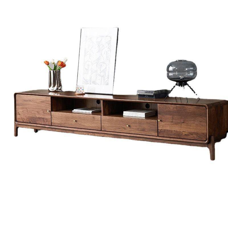 北欧黑胡桃木电视柜茶几组合极简e家北欧全实木抽屉地柜家用原木,淘宝优惠券,粉丝福利购,淘宝优惠卷