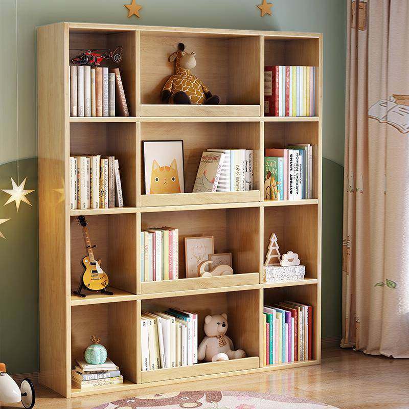 全实木书柜学生书架客厅儿童玩具储物收纳柜家用落地置物架格子柜,淘宝优惠券,粉丝福利购,淘宝优惠卷