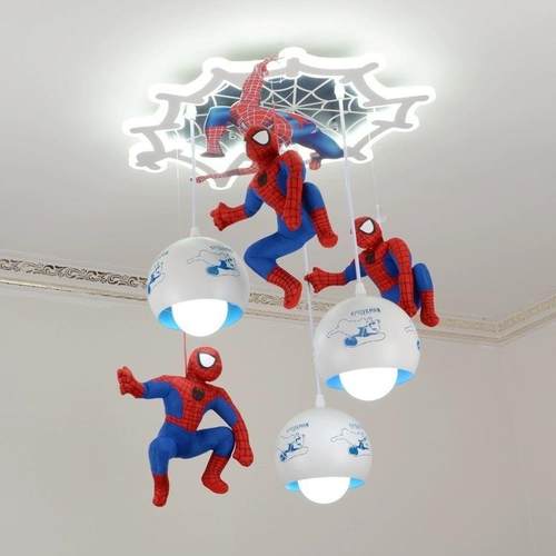 美式创意卡通蜘蛛侠超级英雄游戏儿童房灯男孩卧室房间灯具 - 图0