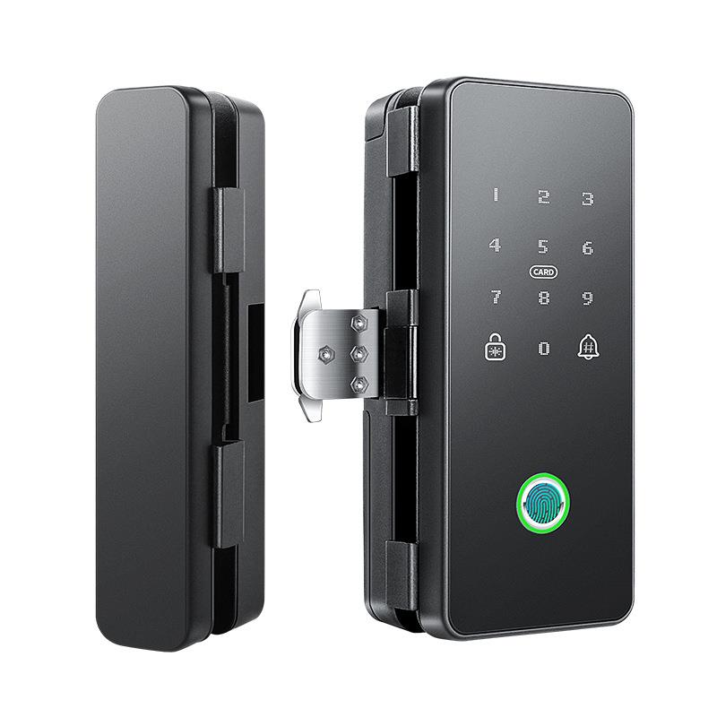 Office glass door fingerprint lock without opening password lock single and double door remote control electronic access control without ground plug attendance lock