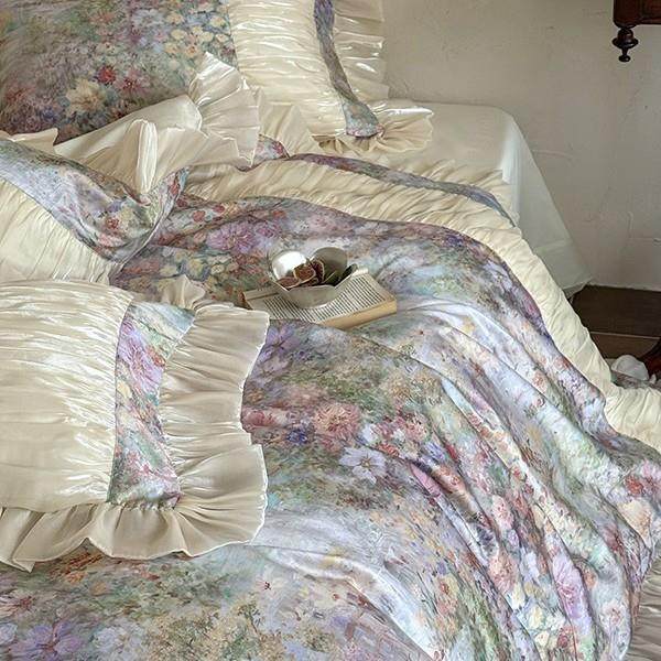 轻奢法式兰精天丝棉四件套高级韩式清新花卉数码印花床上用品,淘宝优惠券,粉丝福利购,淘宝优惠卷