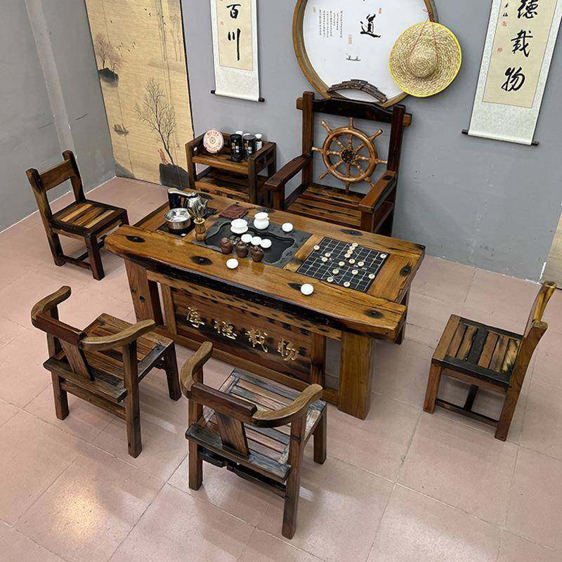 老船木实木茶桌椅组合家用中式古典茶几原木办公异行茶台客厅茶台,淘宝优惠券,粉丝福利购,淘宝优惠卷
