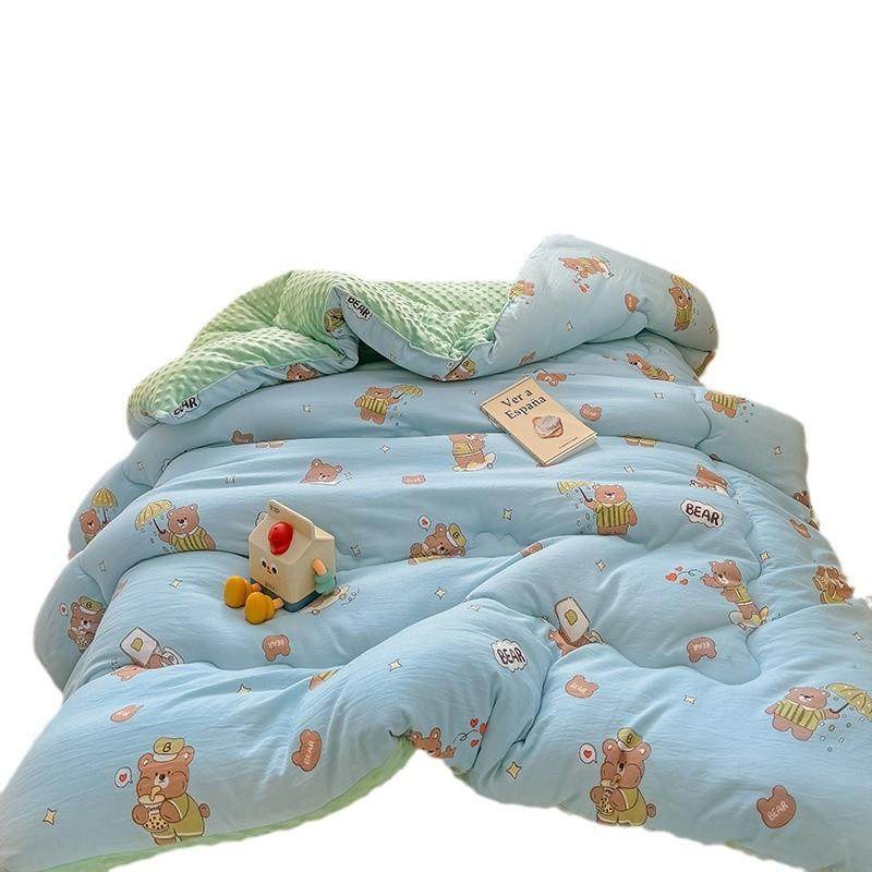 冬季新款小清新糯叽叽水洗棉豆豆被学生床系列秋冬绒儿童宿舍单人,淘宝优惠券,粉丝福利购,淘宝优惠卷
