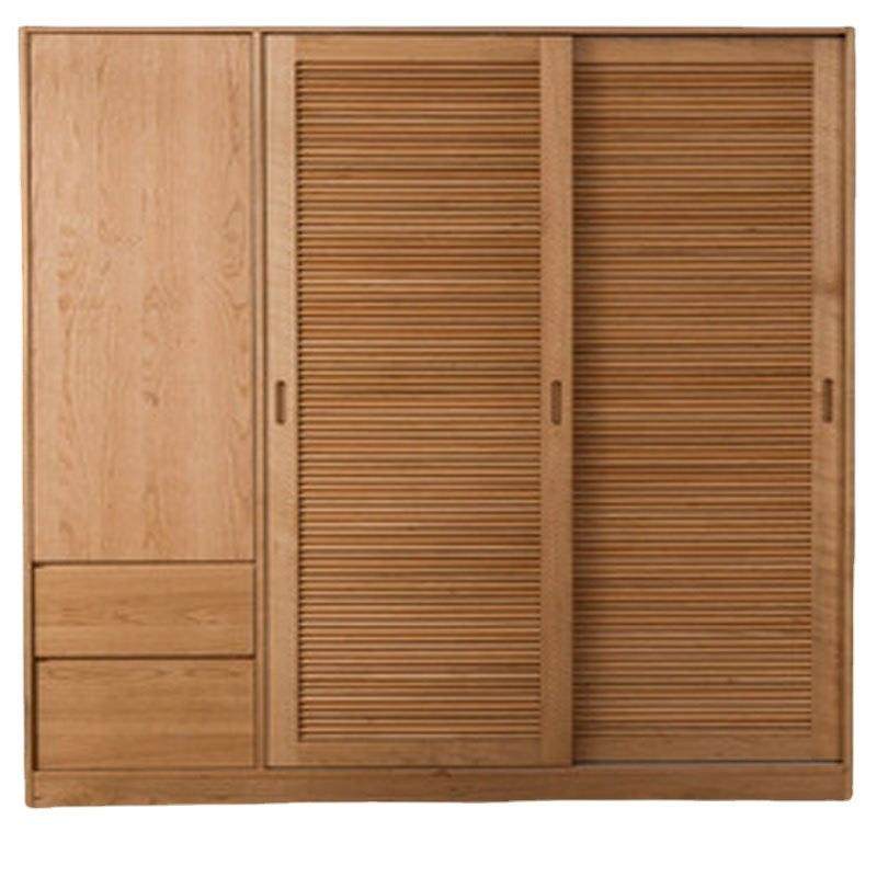 北欧简约风格实木衣柜白橡木樱桃木日式儿现代童百叶门推拉门橱柜,淘宝优惠券,粉丝福利购,淘宝优惠卷