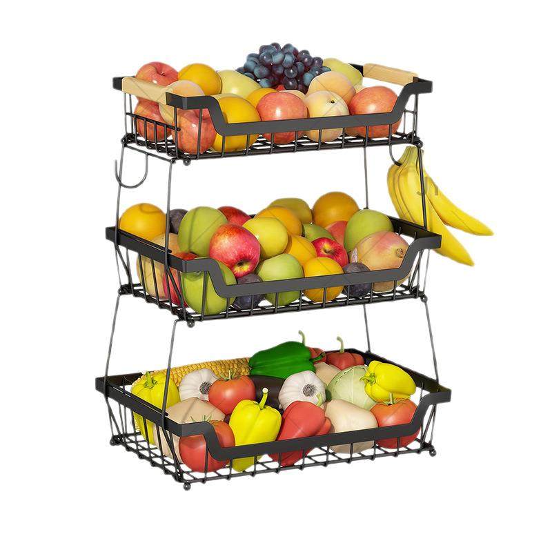 新款厨房台面三层水果篮香蕉架可叠加水果蔬菜收纳置物架,淘宝优惠券,粉丝福利购,淘宝优惠卷