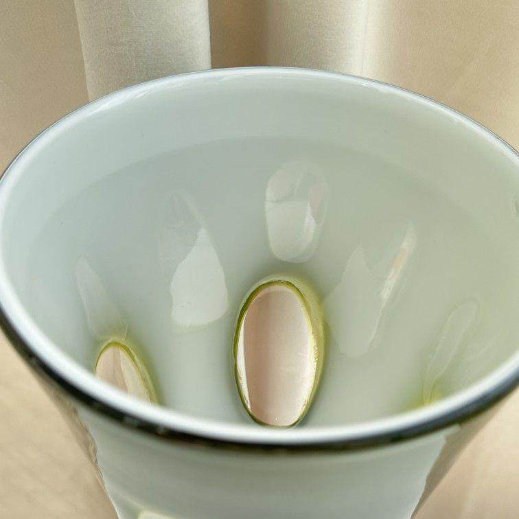 欣可家居中古芬顿老货中式稀少款透明窗口橄榄绿琉璃花瓶艺术摆件,淘宝优惠券,粉丝福利购,淘宝优惠卷