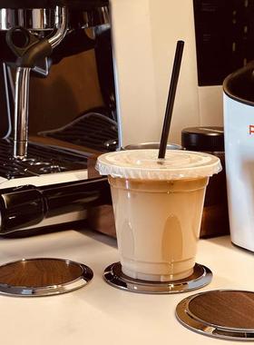 不锈钢杯垫胡桃木茶用杯隔热茶托胡桃木QZR家托功夫茶具茶道垫配