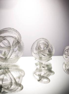 简约现代轻奢个件创意麻IRU绳摆样板房售楼玄关柜性桌面艺术处软