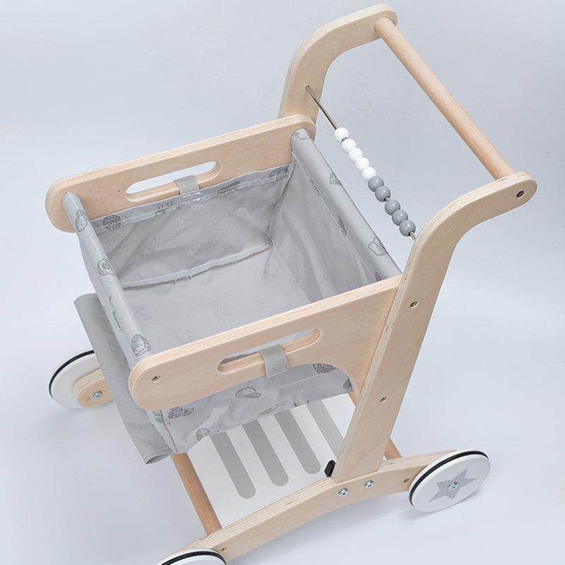 北欧婴幼儿童手推学步车仿真过家家超市1购物车2-3岁木质玩具,淘宝优惠券,粉丝福利购,淘宝优惠卷