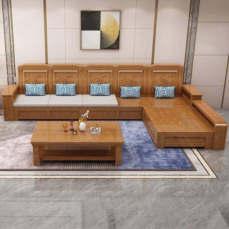 中式实木沙发组合冬夏两用现代简约转角客厅大小户型高靠储物家具,淘宝优惠券,粉丝福利购,淘宝优惠卷