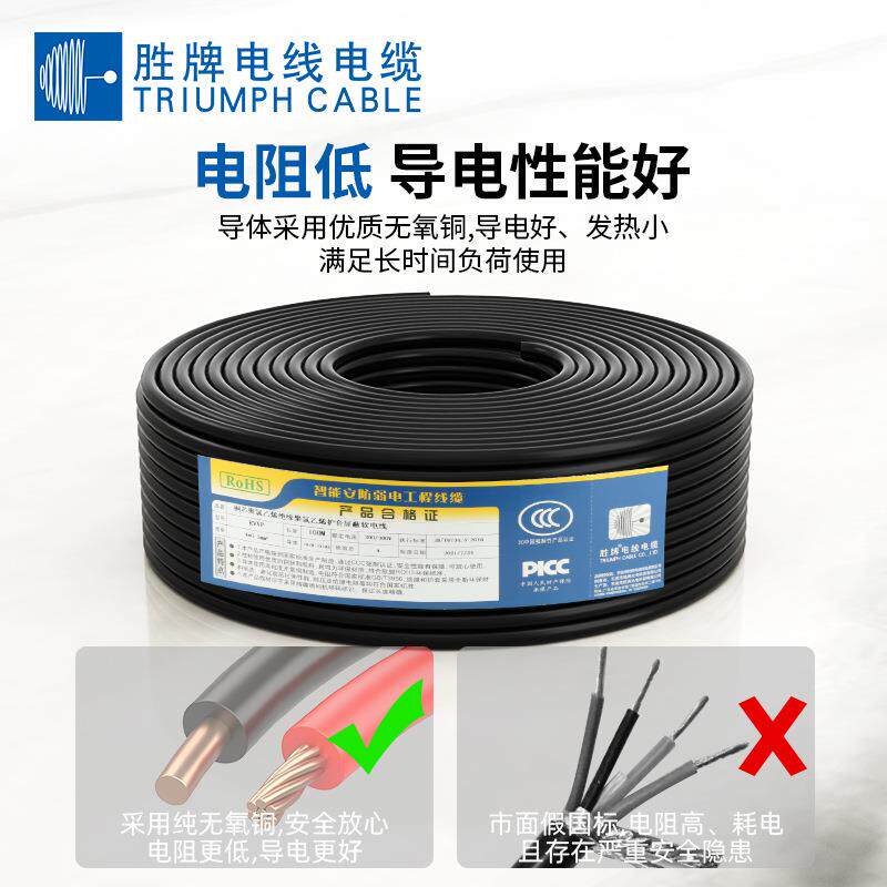 Single-core hard wire BV2.5 square cable with voltage resistance 450/750V household appliances connecting wire PVC insulated wire