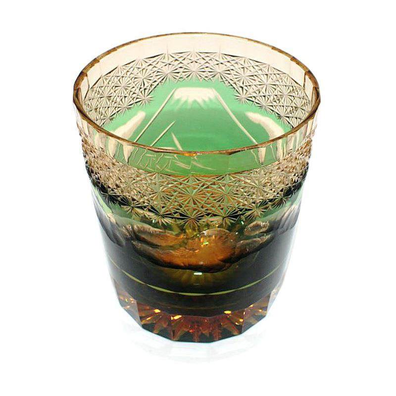 日式江户切子水晶玻璃杯富士山杯双层手工刻花工艺套色家用主人杯,淘宝优惠券,粉丝福利购,淘宝优惠卷