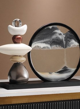 时来运转流沙画摆件办公室书房客厅酒柜电视柜玄关高档旺事业装饰