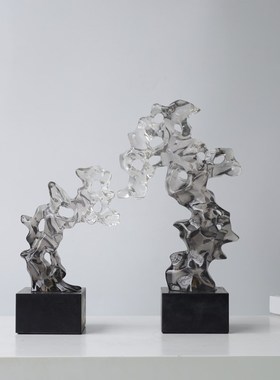 酒店大堂创意抽象雕塑艺术品摆件样板间会所室内玄关客厅装饰摆设