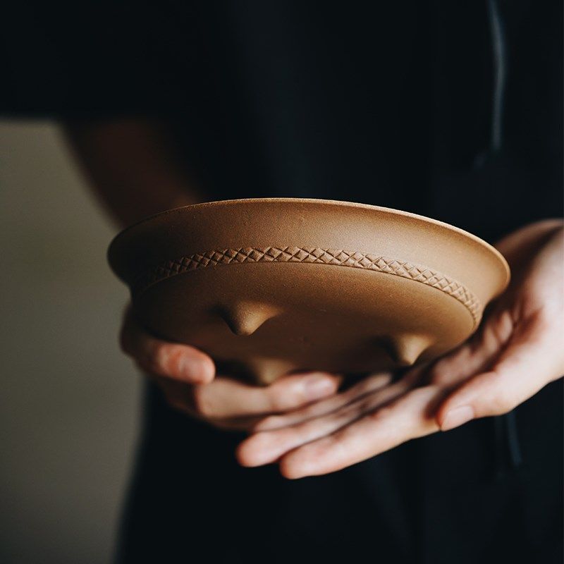 褐砖釉紫砂手拉壶承里作手工回纹干泡台茶具配件茶托储水底座壶托,淘宝优惠券,粉丝福利购,淘宝优惠卷