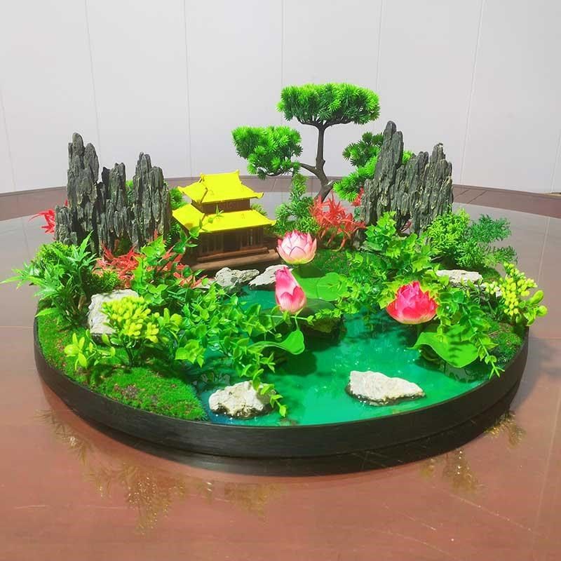 酒店餐厅电动餐桌中间摆花大圆桌转盘装饰品饭店摆台造景包厢摆设,淘宝优惠券,粉丝福利购,淘宝优惠卷