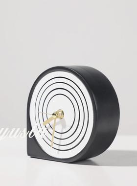 简约样MEC板间儿童书房台钟表摆件售时楼部客厅座钟电柜软钟装视