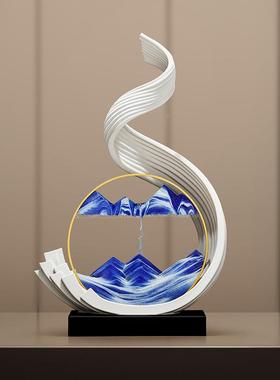 新中风生水起流沙画摆件装饰品高级感客电迁式视250719-0柜厅办公