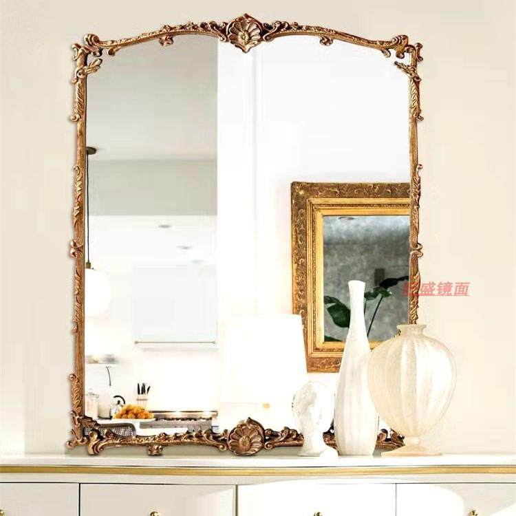 欧式梳妆镜复古卧室壁挂美式台式雕花化妆镜桌面宫廷卫生间浴室镜,淘宝优惠券,粉丝福利购,淘宝优惠卷