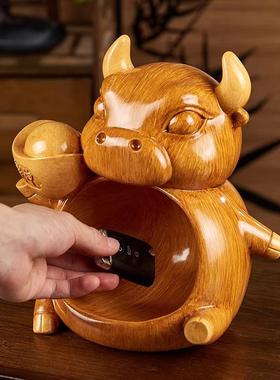 入户门钥TXI收风纳牛摆件创意客厅玄关茶几桌面新饰中匙式国潮古