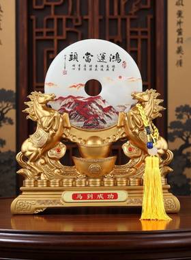 摆马成功平安鸿运当头扣件高档鸿运当头客厅玄关办公室装饰乔迁到