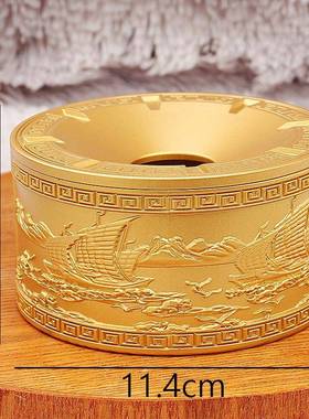 黄铜烟灰缸办公室客防厅漏斗式回纹一风帆风顺大烟缸面桌D-040724