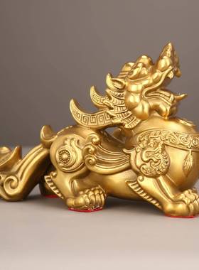 纯铜纳财貔黄財FCJ貅摆件招进宝四方纳财客厅店办公桌装饰铺