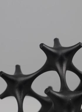 厅摆现代简约几何术镂空魔方金艺属雕塑件客玄关1093酒店软装家居