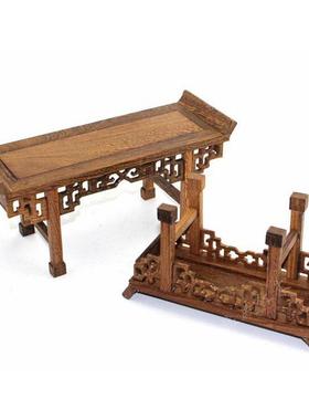 红壶木FDB条盆供桌鸡翅木翘头琴案桌奇玉石花景茶玉器摆件实木底