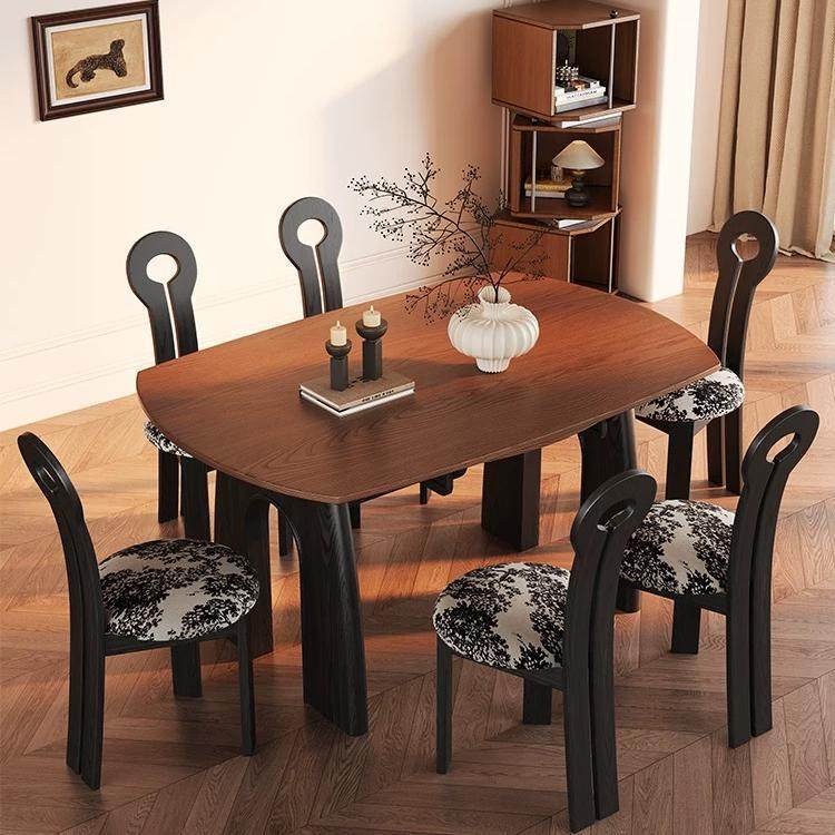 中古风折叠实木餐桌椅岩板2025新款美式法式伸缩方可变圆桌小户型,淘宝优惠券,粉丝福利购,淘宝优惠卷