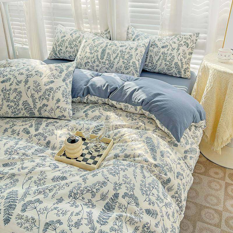 A类母婴级水洗棉四件套双层纱被套宿舍床单三件套家用床品床笠4,淘宝优惠券,粉丝福利购,淘宝优惠卷